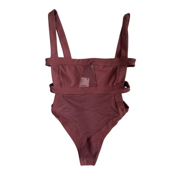 Free People Intimately Love Bound Cut-Out Bodysuit in Chocolate Size Small - Picture 5 of 8
